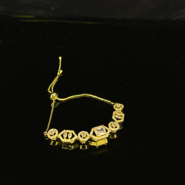 Golden Geometry Bracelet - Bangles from BLINGARI luxury Indian fashion collection