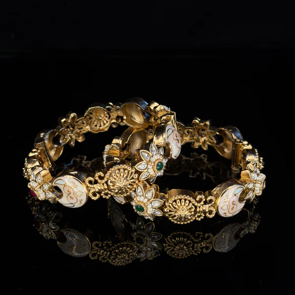Gulnaar Heritage Kada - Bangles from BLINGARI luxury Indian fashion collection