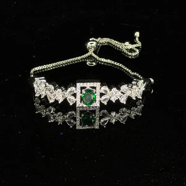 Emerald Frame Bracelet - Bangles from BLINGARI luxury Indian fashion collection