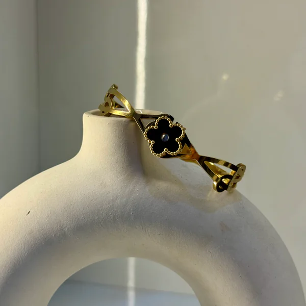 Black Clover Kada - Bangles from BLINGARI luxury Indian fashion collection