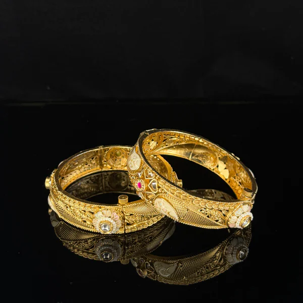 Rajsi Meenakari Kada - Bangles from BLINGARI luxury Indian fashion collection