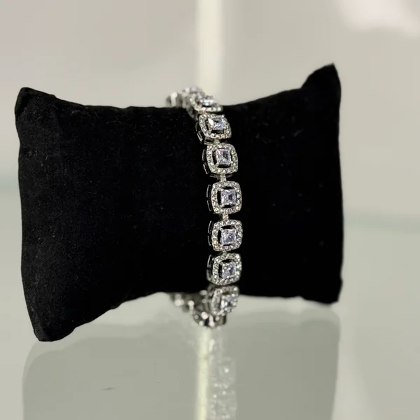 Aurora Square Tennis Bracelet - Bangles from BLINGARI luxury Indian fashion collection