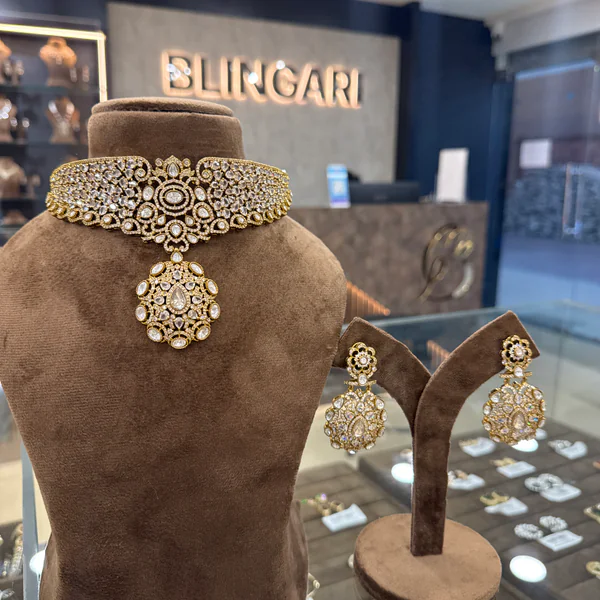 Gl T Chkr - Bridal Sets from BLINGARI luxury Indian fashion collection