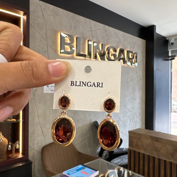 Earring 509113 - Earrings & Jhumkas from BLINGARI luxury Indian fashion collection