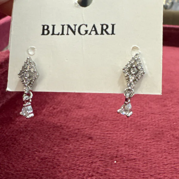 Silver Stud - Earrings & Jhumkas from BLINGARI luxury Indian fashion collection