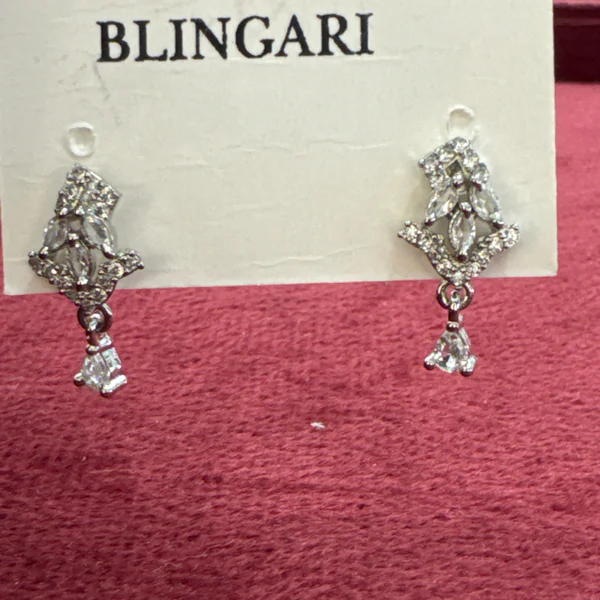 Silver Stud - Earrings & Jhumkas from BLINGARI luxury Indian fashion collection