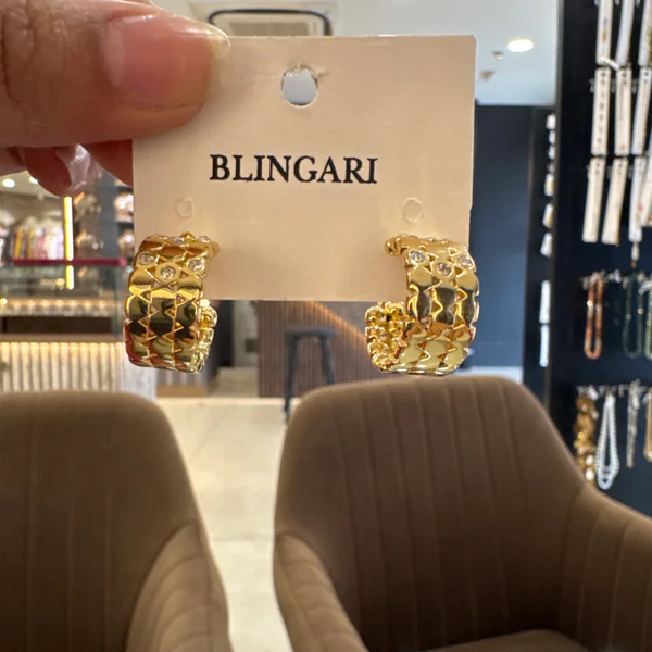 Earring 508511 - Earrings & Jhumkas from BLINGARI luxury Indian fashion collection