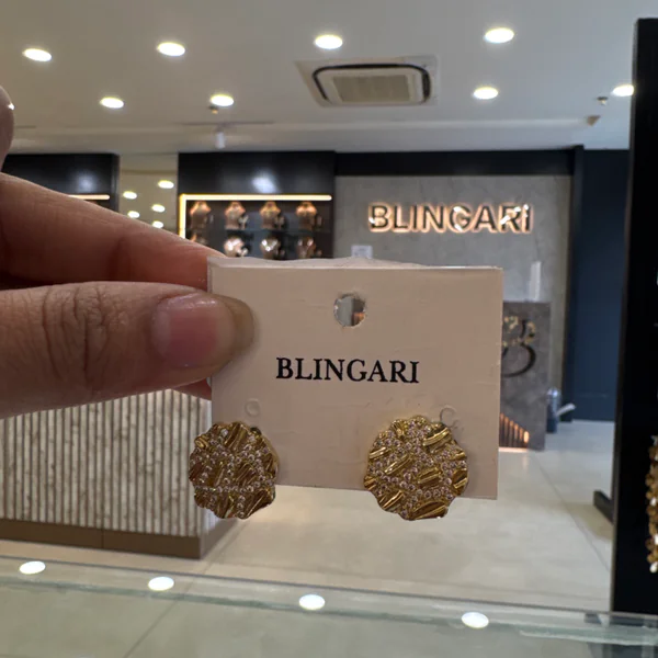 Earring 508213 - Earrings & Jhumkas from BLINGARI luxury Indian fashion collection