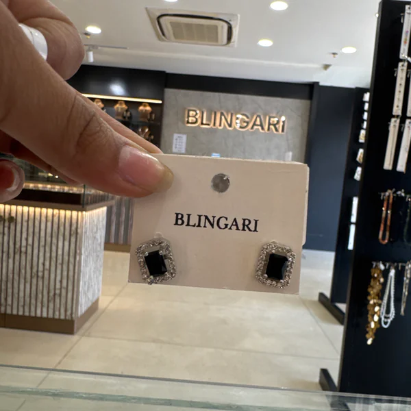 Squareui Studs - Earrings & Jhumkas from BLINGARI luxury Indian fashion collection