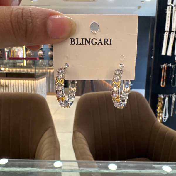 Earring 508805 - Earrings & Jhumkas from BLINGARI luxury Indian fashion collection
