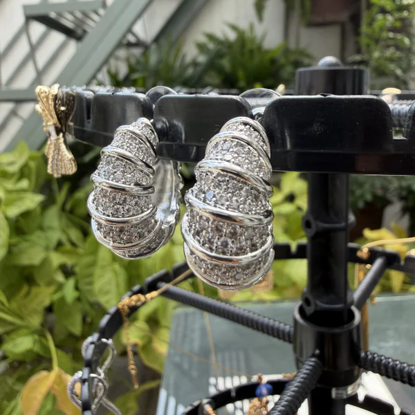 Classic Seashell Studs - Earrings from BLINGARI luxury Indian fashion collection