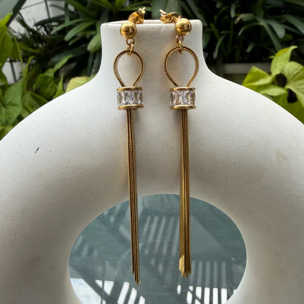 Diamond Gold Drops - Earrings from BLINGARI luxury Indian fashion collection