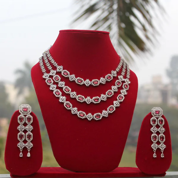 Rosé Royale Set - Necklaces from BLINGARI luxury Indian fashion collection
