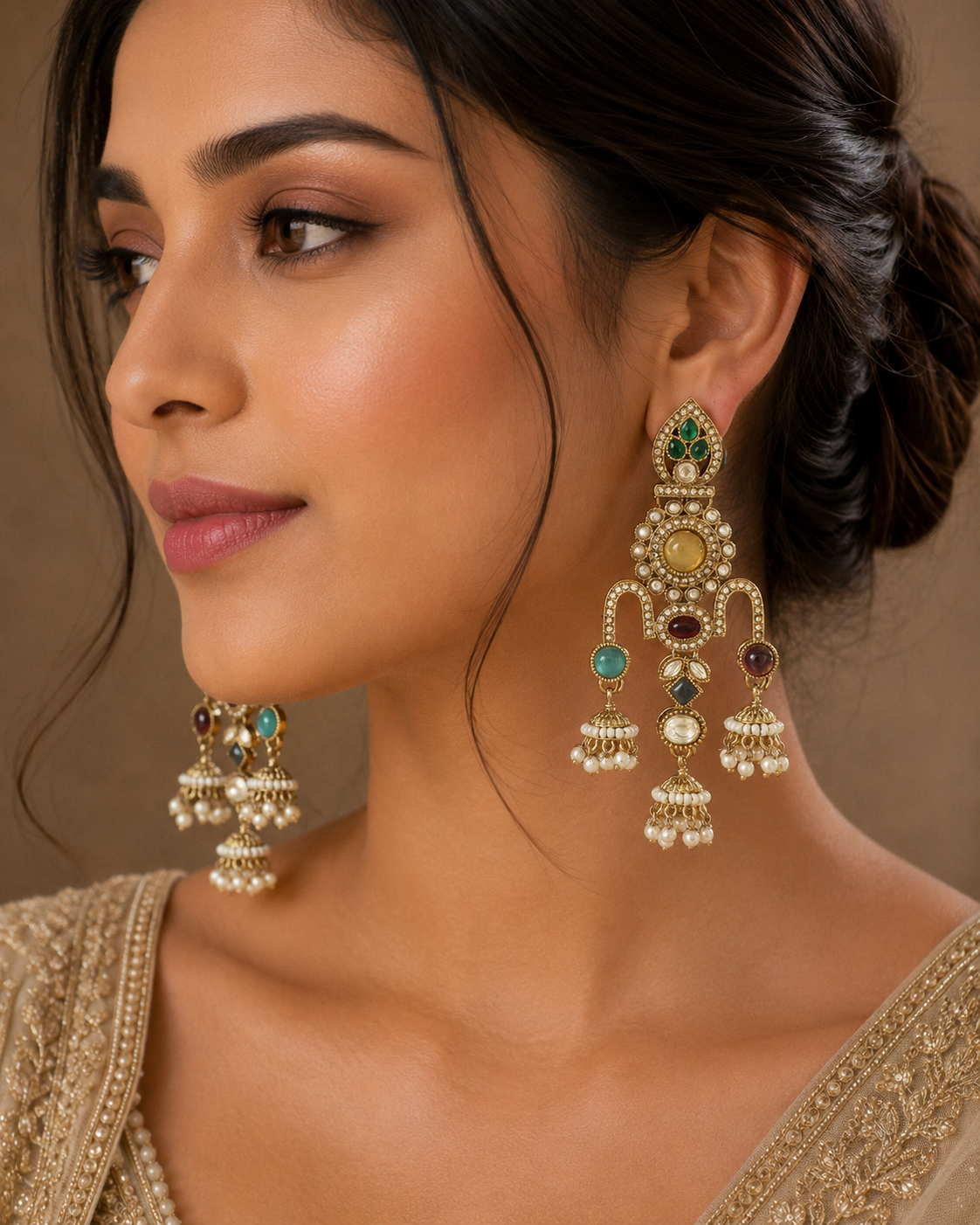 K Dsgn Ms0 - Jhumkas from BLINGARI luxury Indian fashion collection