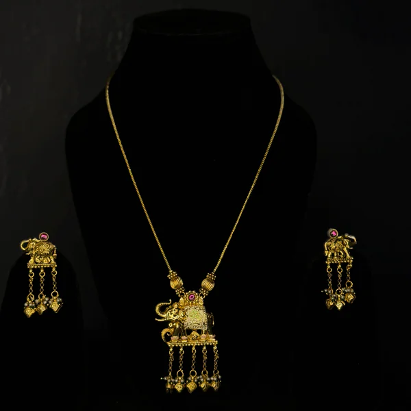Elephant Pendant Z - Pendants from BLINGARI luxury Indian fashion collection