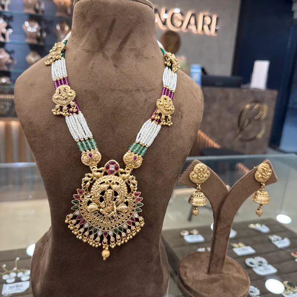 Ganesh Temple M - Necklaces & Pendants from BLINGARI luxury Indian fashion collection