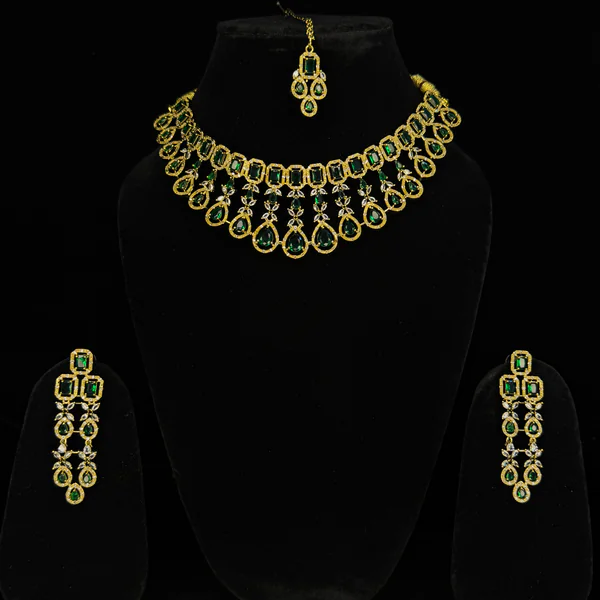 Emerald Royale Set - Necklaces from BLINGARI luxury Indian fashion collection