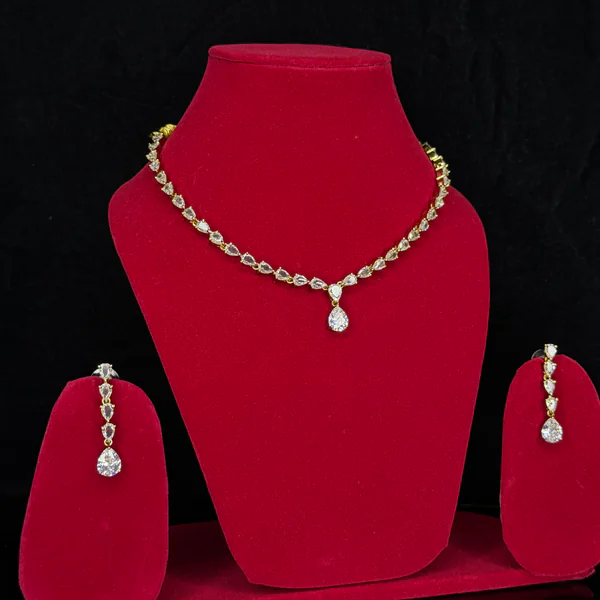 Prism Drop Set Yellow - Necklaces from BLINGARI luxury Indian fashion collection