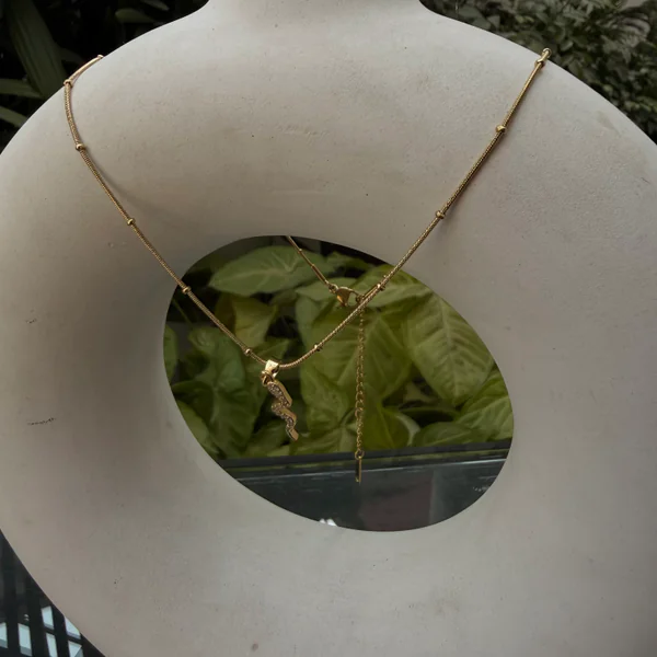 Snake Crystal Pendant - Necklaces from BLINGARI luxury Indian fashion collection
