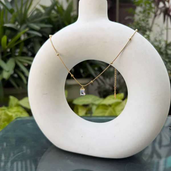 Solitaire Drift Necklace - Necklaces from BLINGARI luxury Indian fashion collection