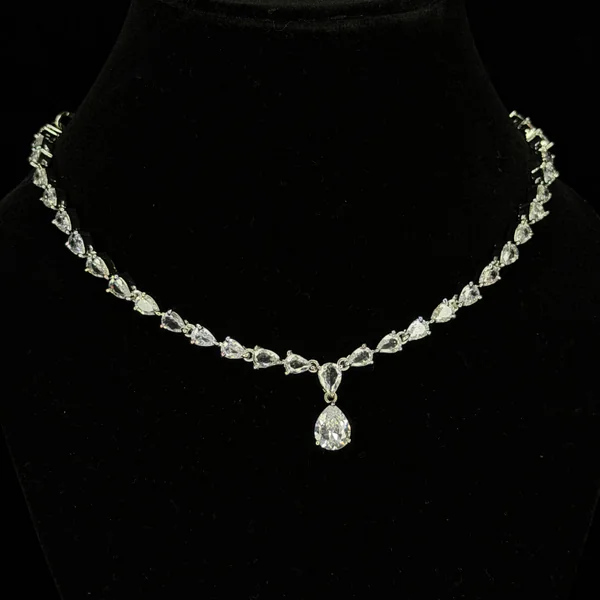 Prism Drop Set White - Necklaces from BLINGARI luxury Indian fashion collection