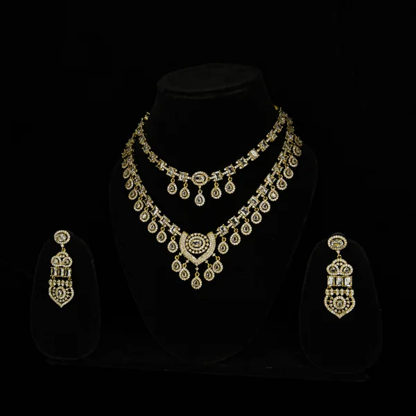 Regal Cascade Set - Necklaces from BLINGARI luxury Indian fashion collection