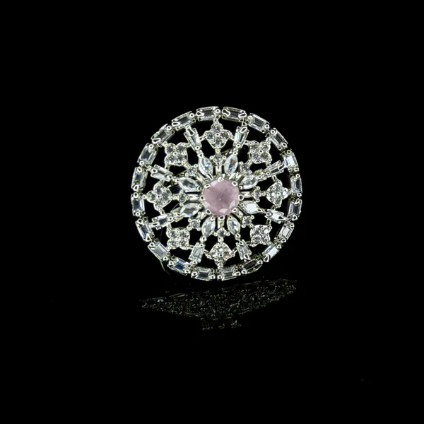 Crystal Rosette Ring - Rings from BLINGARI luxury Indian fashion collection