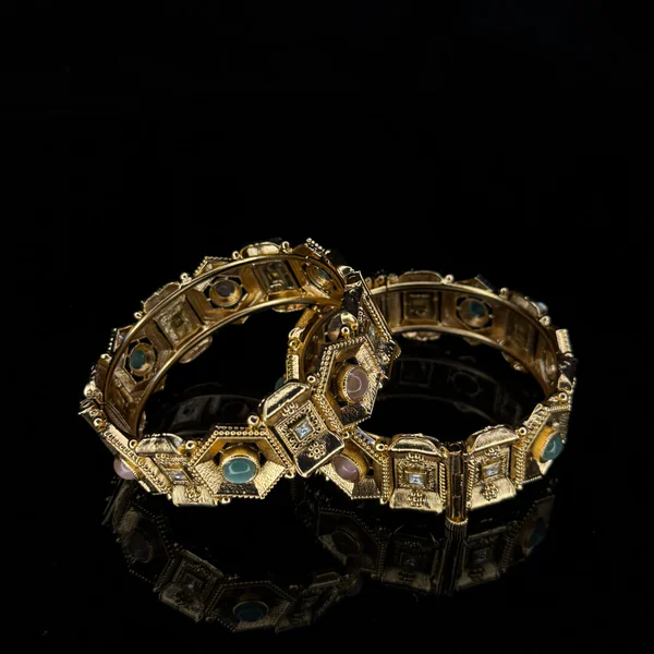 Navratna Heritage Kada - Bangles from BLINGARI luxury Indian fashion collection