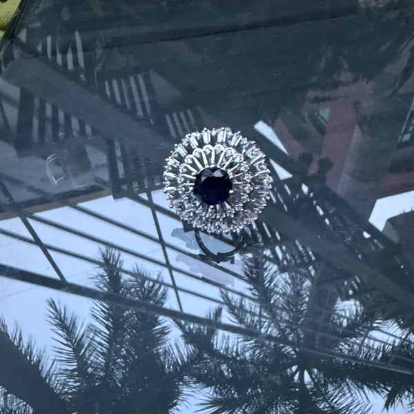 Blue Flame Ring - Rings from BLINGARI luxury Indian fashion collection