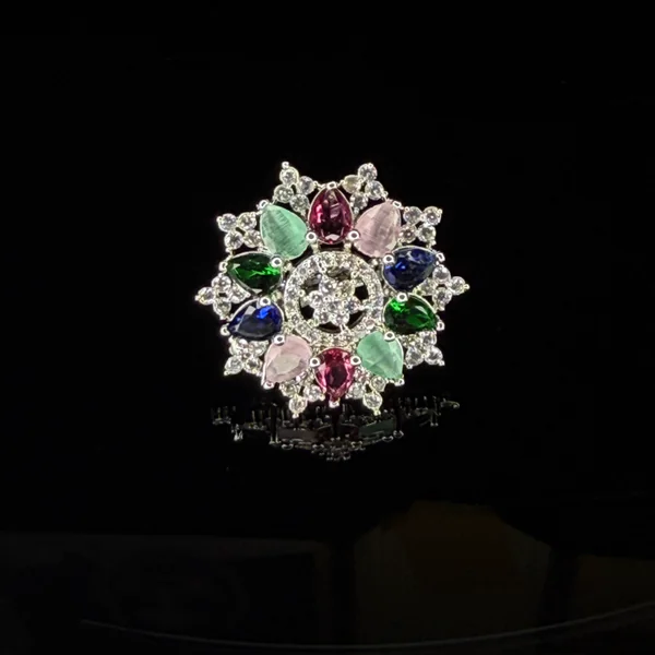Navrang Bloom Ring - Rings from BLINGARI luxury Indian fashion collection