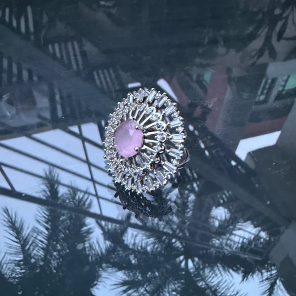 Pink Flame Ring - Rings from BLINGARI luxury Indian fashion collection