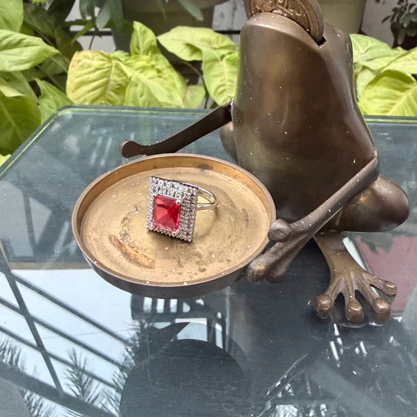 Royale Frame Stone Red - Rings from BLINGARI luxury Indian fashion collection