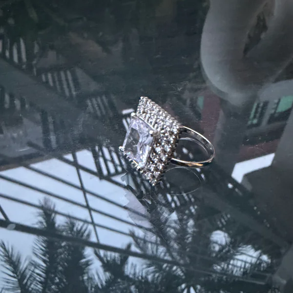 Royale Frame Stone White - Rings from BLINGARI luxury Indian fashion collection