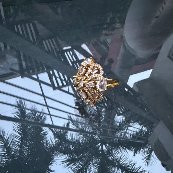 White Stone Ring - Rings from BLINGARI luxury Indian fashion collection